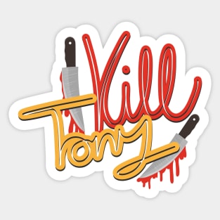 Kill Tony Podcast Handwritten Design With Knives Sticker